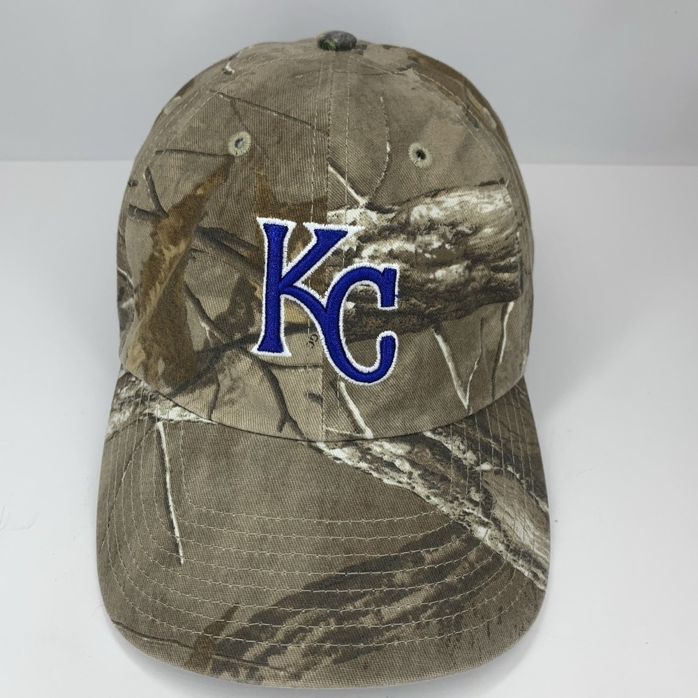 Kansas City KC Royals Hat Camo Blue '47 Adjustable Strap MLB Baseball Cap